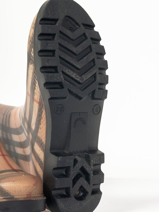Burberry Haymarket Tall Rubber Rain Boots - Picture 5 of 9